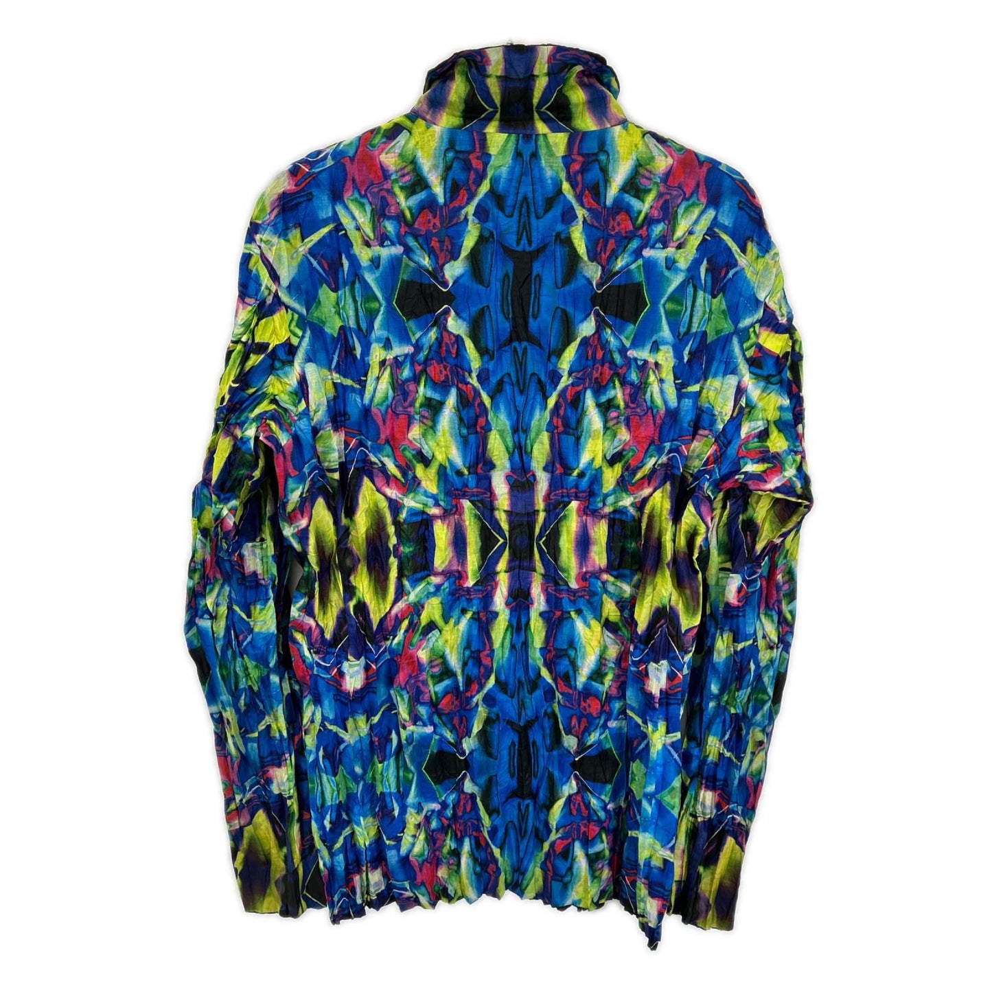 ISSEY MIYAKE MEN イッセイミヤケメン 14AW ME43FD015 ブラック×マルチカラー シワ加工 リバーシブル シャツジャケット ジャケット