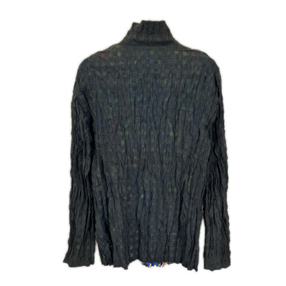 ISSEY MIYAKE MEN イッセイミヤケメン 14AW ME43FD015 ブラック×マルチカラー シワ加工 リバーシブル シャツジャケット ジャケット