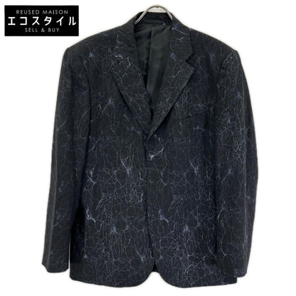 ISSEY MIYAKE MEN イッセイミヤケメン 14AW ME43FD072 ブラック クラック柄 テキスタイル 背抜き テーラードジャケット ジャケット