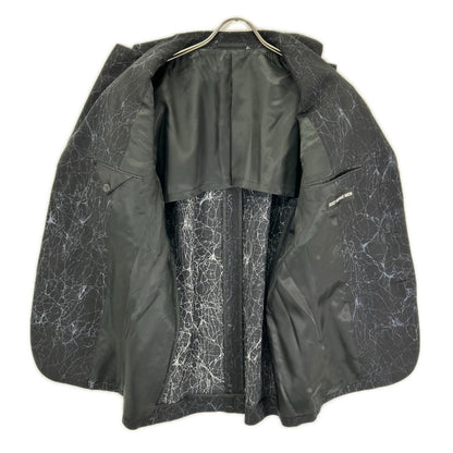 ISSEY MIYAKE MEN イッセイミヤケメン 14AW ME43FD072 ブラック クラック柄 テキスタイル 背抜き テーラードジャケット ジャケット