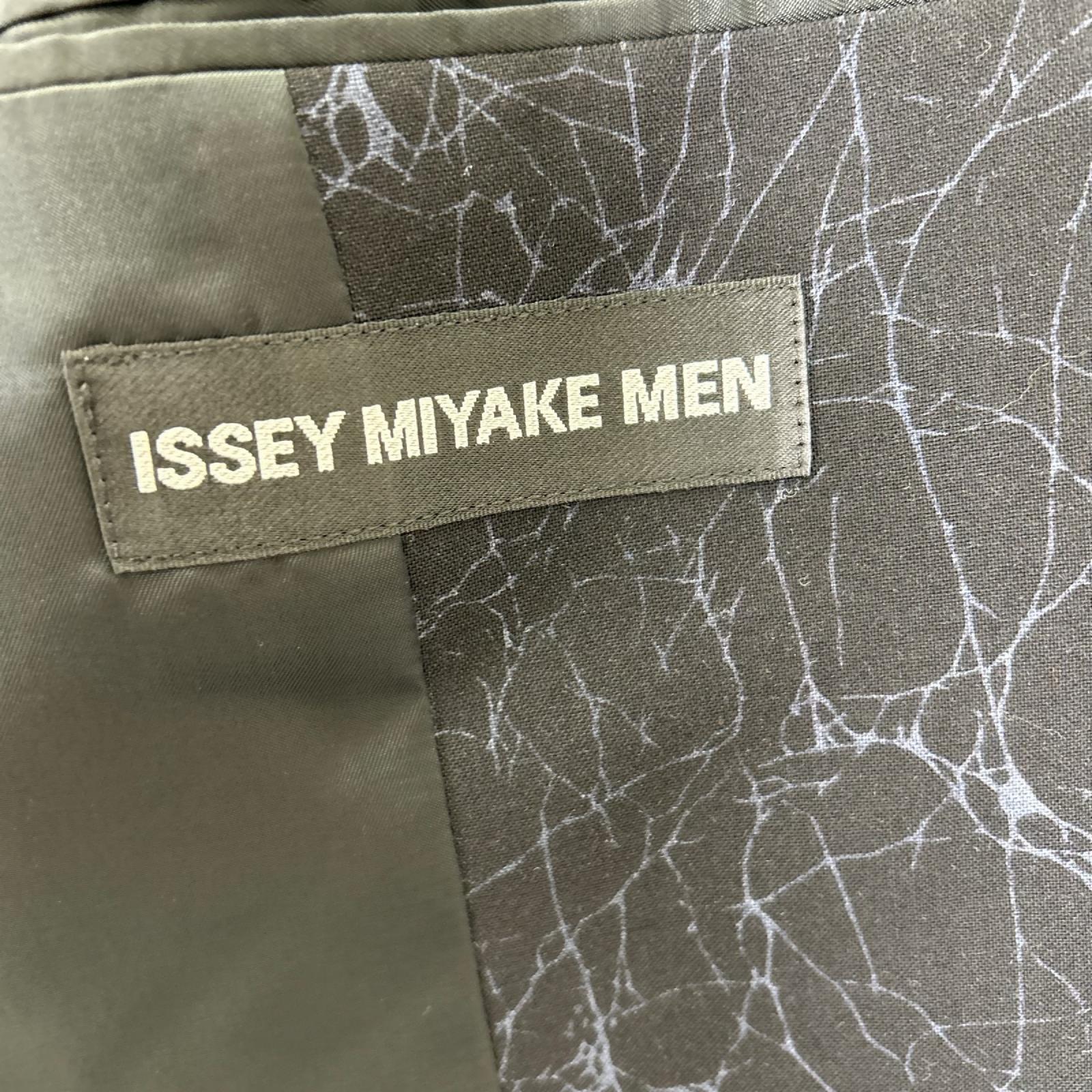 ISSEY MIYAKE MEN イッセイミヤケメン 14AW ME43FD072 ブラック クラック柄 テキスタイル 背抜き テーラードジャケット ジャケット