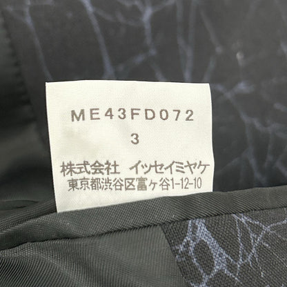 ISSEY MIYAKE MEN イッセイミヤケメン 14AW ME43FD072 ブラック クラック柄 テキスタイル 背抜き テーラードジャケット ジャケット