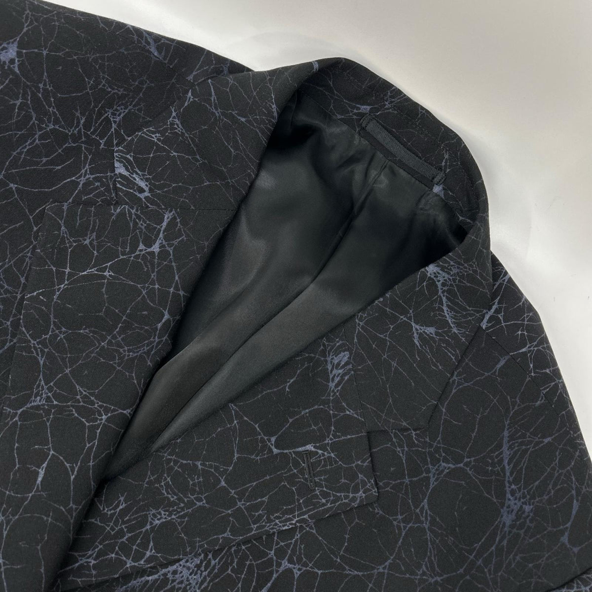 ISSEY MIYAKE MEN イッセイミヤケメン 14AW ME43FD072 ブラック クラック柄 テキスタイル 背抜き テーラードジャケット ジャケット