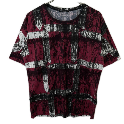 ISSEY MIYAKE MEN イッセイミヤケメン 14SS ME41JK179 レッド×グレー シワ加工 半袖Tシャツ トップス