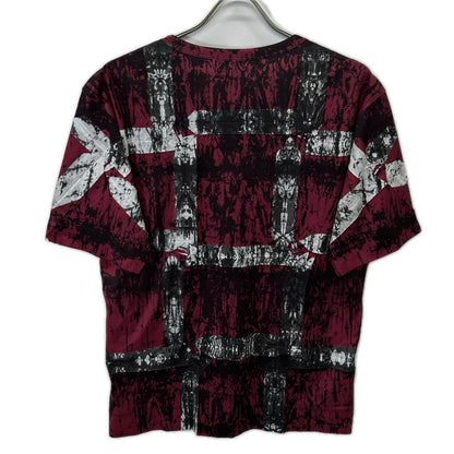 ISSEY MIYAKE MEN イッセイミヤケメン 14SS ME41JK179 レッド×グレー シワ加工 半袖Tシャツ トップス