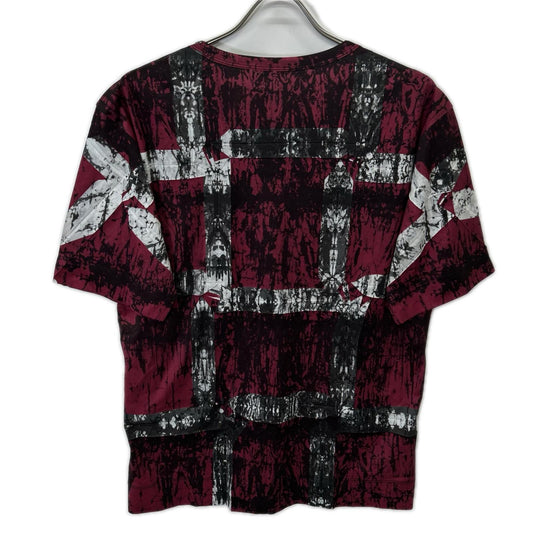 ISSEY MIYAKE MEN イッセイミヤケメン 14SS ME41JK179 レッド×グレー シワ加工 半袖Tシャツ トップス