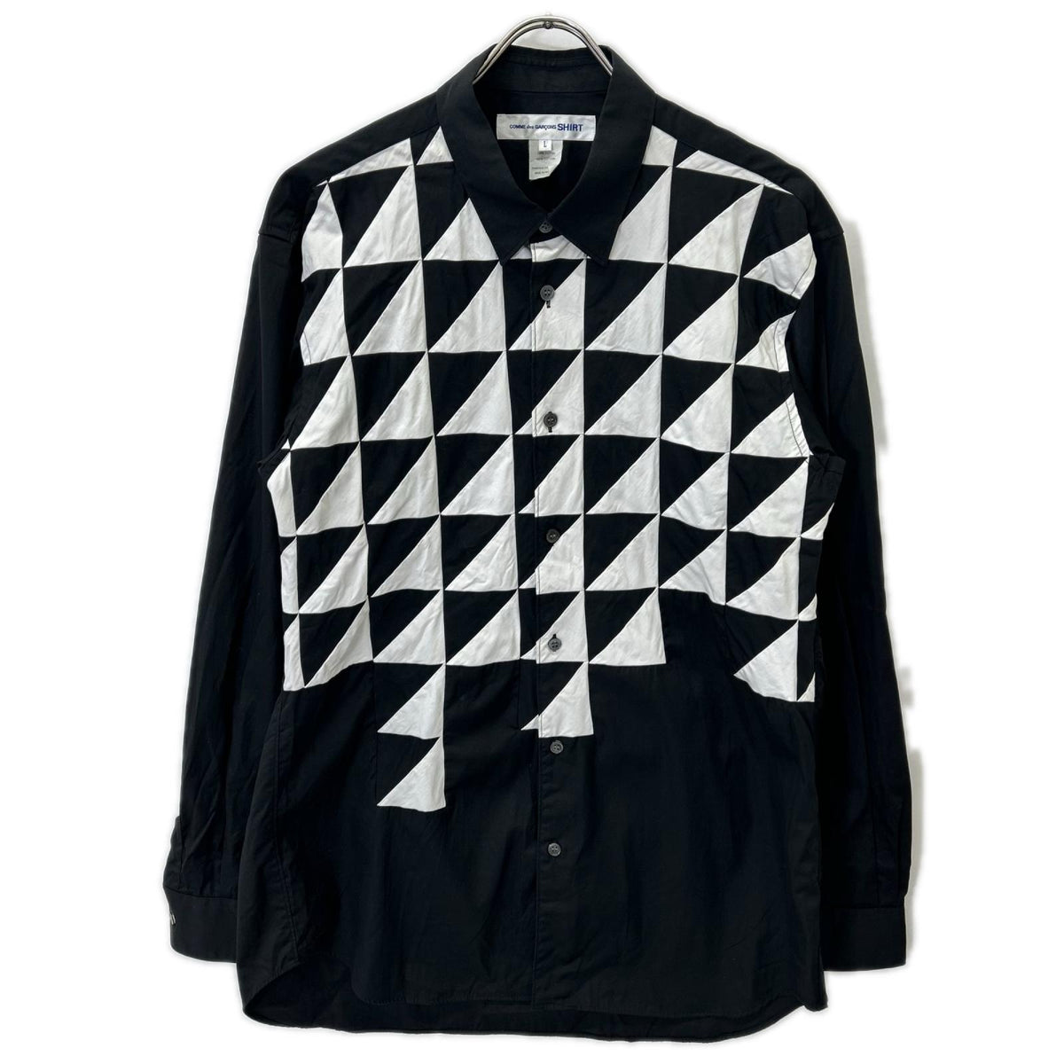 COMMEdesGARCONS SHIRT コムデギャルソンシャツ 21年製 FG-B041 ブラック×ホワイト コットン 長袖シャツ トップス