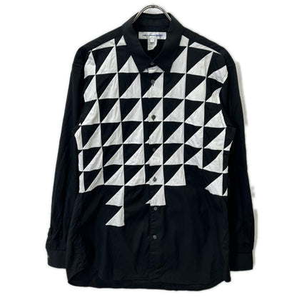 COMMEdesGARCONS SHIRT コムデギャルソンシャツ 21年製 FG-B041 ブラック×ホワイト コットン 長袖シャツ トップス