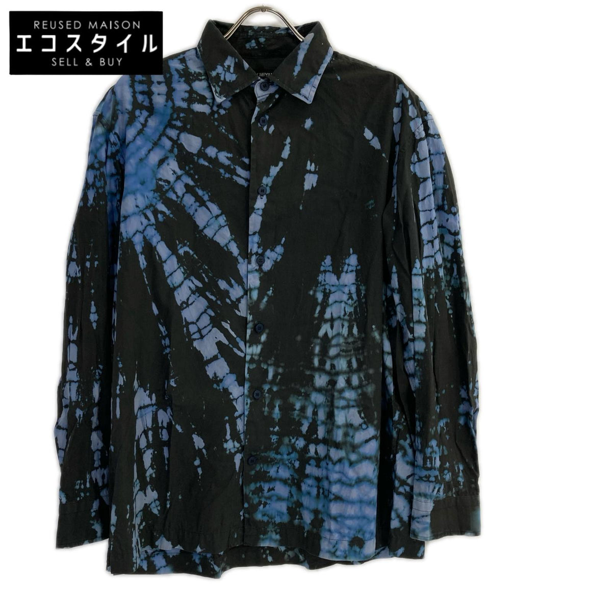 ISSEY MIYAKE MEN イッセイミヤケメン ME41FJ033 ブラック 染め抜き タイダイ染め 総柄 長袖シャツ トップス
