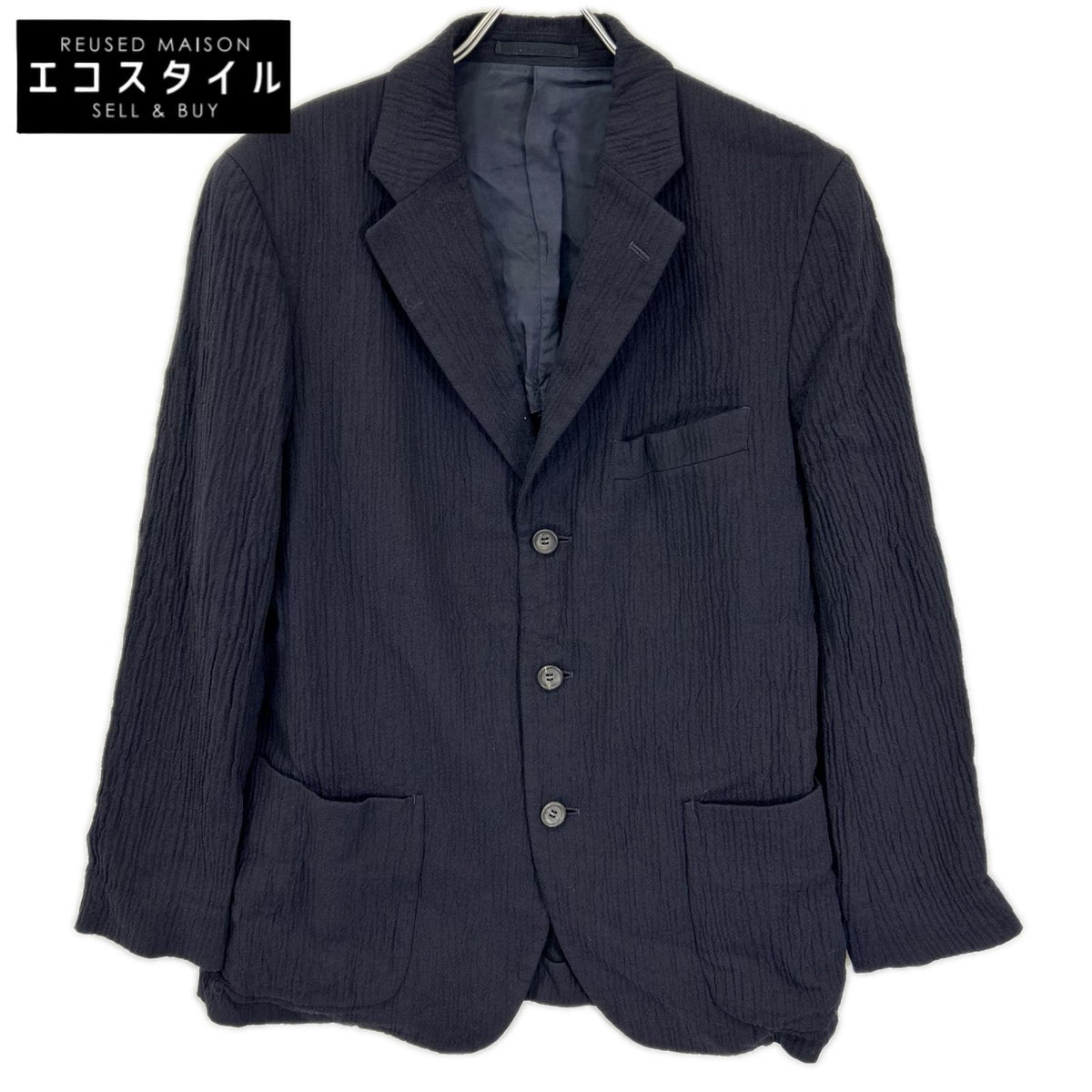 ISSEY MIYAKE MEN イッセイミヤケメン ME21FD024 ネイビー しわ加工 3B テーラードジャケット ジャケット