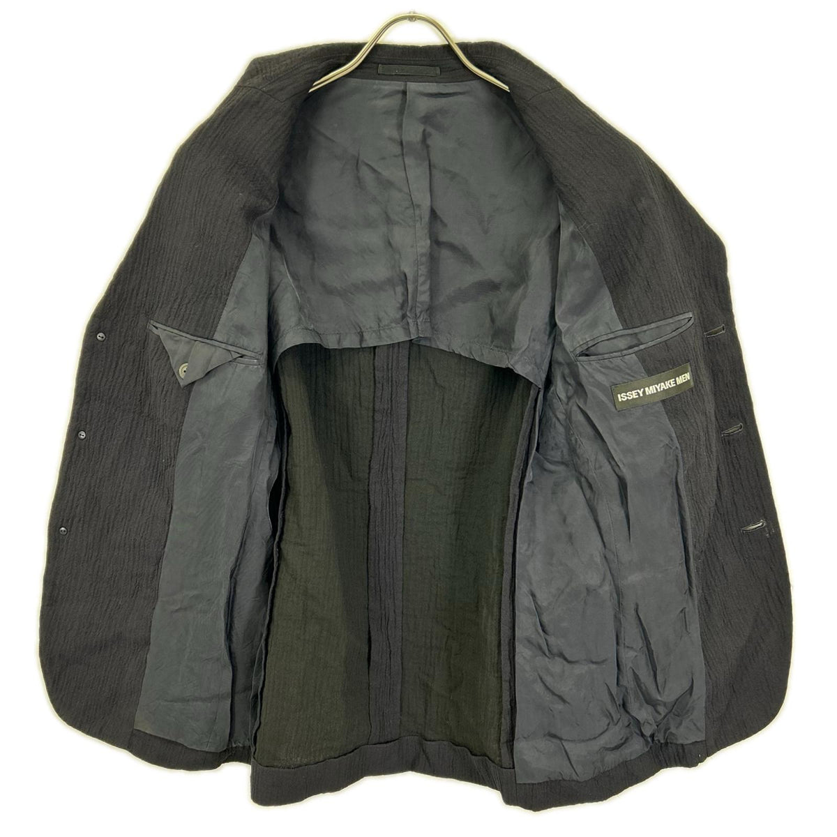 ISSEY MIYAKE MEN イッセイミヤケメン ME21FD024 ネイビー しわ加工 3B テーラードジャケット ジャケット