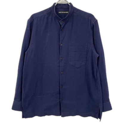 ISSEY MIYAKE MEN イッセイミヤケメン ME61FJ013 ネイビー バンドカラー コットン 長袖シャツ トップス