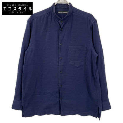 ISSEY MIYAKE MEN イッセイミヤケメン ME61FJ013 ネイビー バンドカラー コットン 長袖シャツ トップス