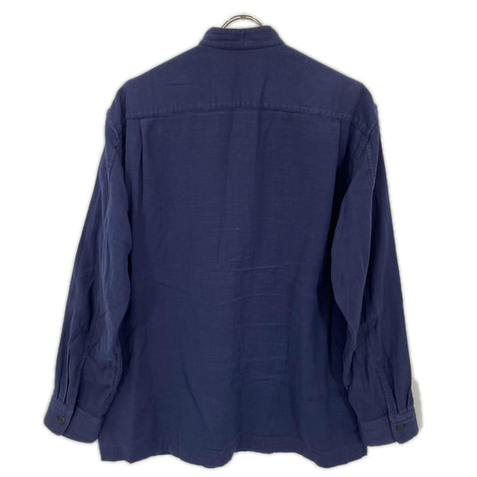 ISSEY MIYAKE MEN イッセイミヤケメン ME61FJ013 ネイビー バンドカラー コットン 長袖シャツ トップス