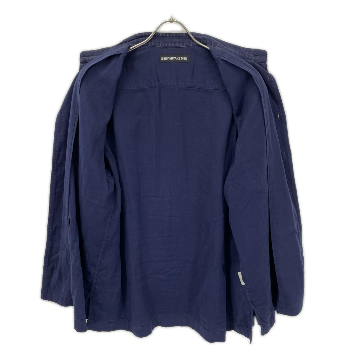 ISSEY MIYAKE MEN イッセイミヤケメン ME61FJ013 ネイビー バンドカラー コットン 長袖シャツ トップス