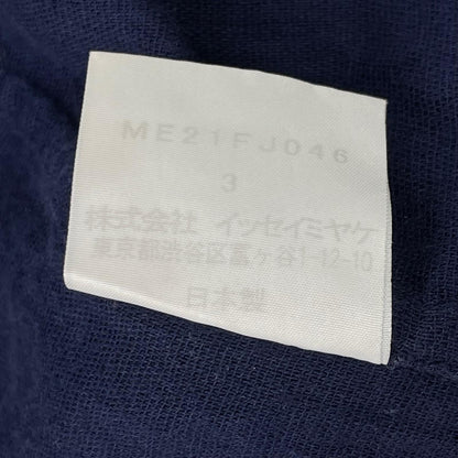 ISSEY MIYAKE MEN イッセイミヤケメン ME61FJ013 ネイビー バンドカラー コットン 長袖シャツ トップス
