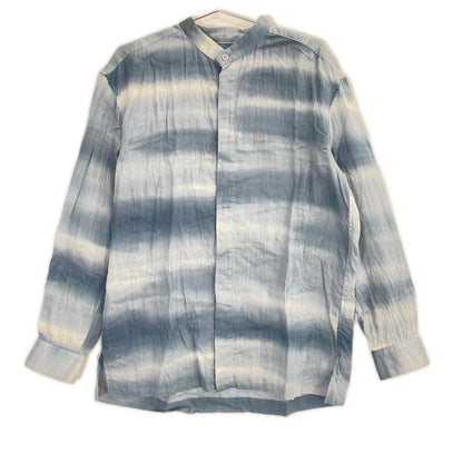 ISSEY MIYAKE MEN イッセイミヤケメン 15SS ブルー×ホワイト ME51FJ084 バンドカラー タイダイ染めシャツ トップス