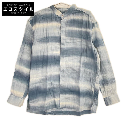 ISSEY MIYAKE MEN イッセイミヤケメン 15SS ブルー×ホワイト ME51FJ084 バンドカラー タイダイ染めシャツ トップス