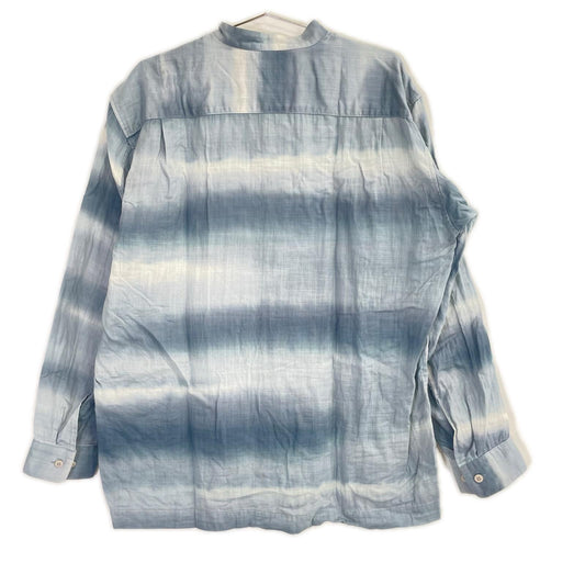 ISSEY MIYAKE MEN イッセイミヤケメン 15SS ブルー×ホワイト ME51FJ084 バンドカラー タイダイ染めシャツ トップス