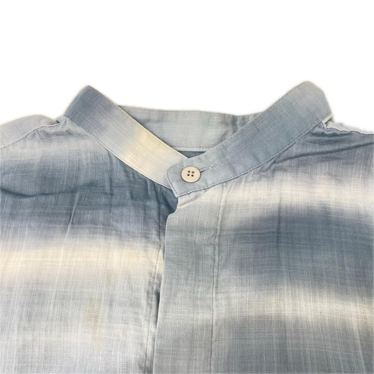 ISSEY MIYAKE MEN イッセイミヤケメン 15SS ブルー×ホワイト ME51FJ084 バンドカラー タイダイ染めシャツ トップス