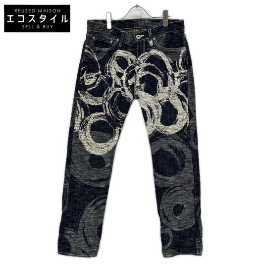 ISSEY MIYAKE MEN イッセイミヤケメン 12AW インディゴ ME23FF031 グラフィック ジャガードデニムパンツ ボトムス