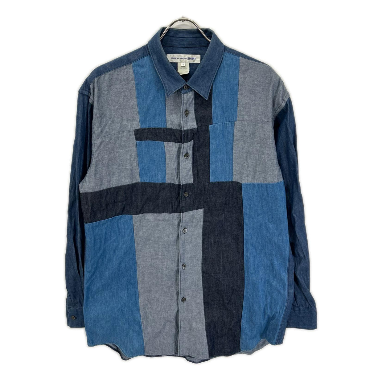 COMMEdesGARCONS SHIRT コムデギャルソンシャツ 21AW ブルー FH-B002 デニムパッチワークシャツ トップス