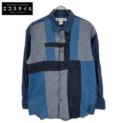 COMMEdesGARCONS SHIRT コムデギャルソンシャツ 21AW ブルー FH-B002 デニムパッチワークシャツ トップス