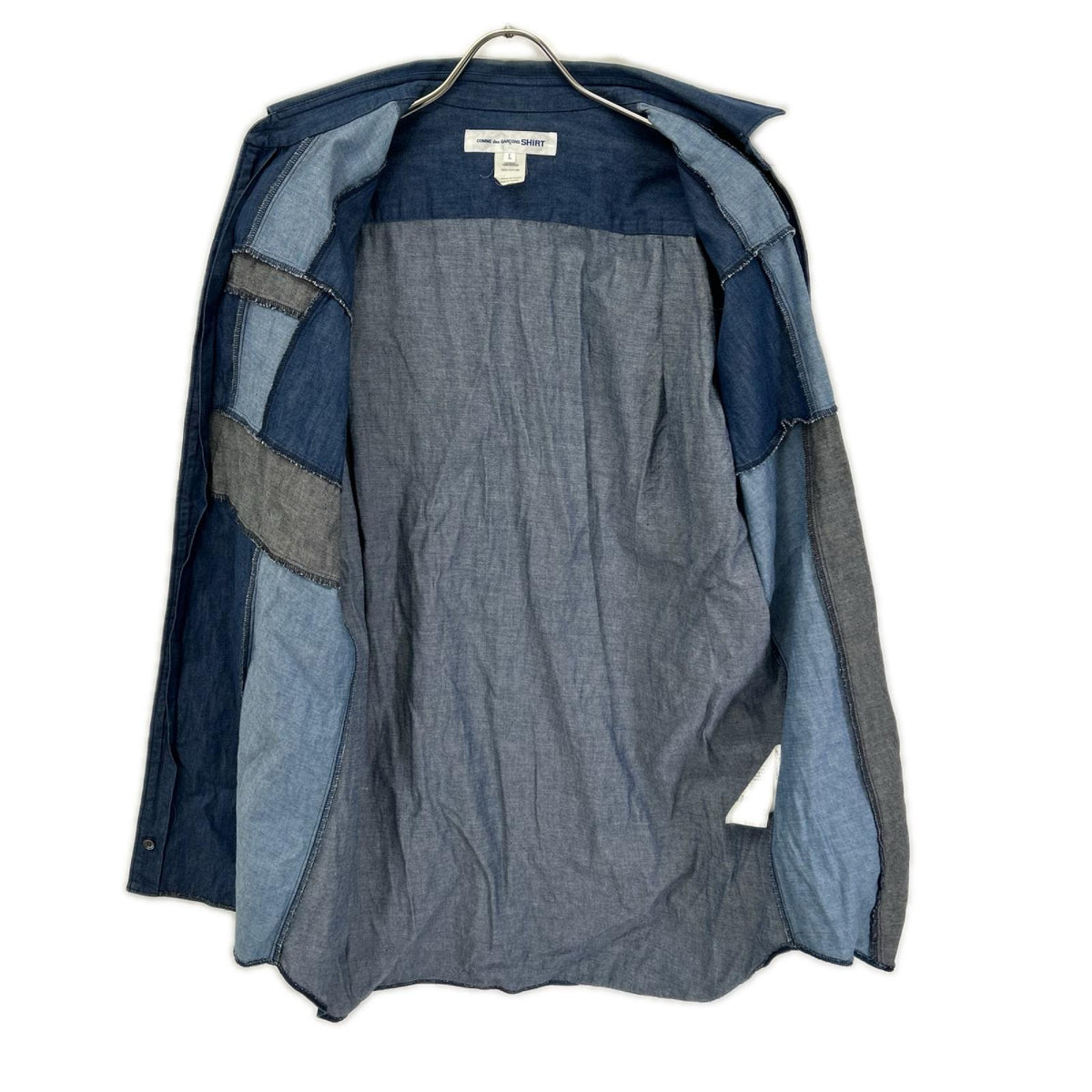 COMMEdesGARCONS SHIRT コムデギャルソンシャツ 21AW ブルー FH-B002 デニムパッチワークシャツ トップス