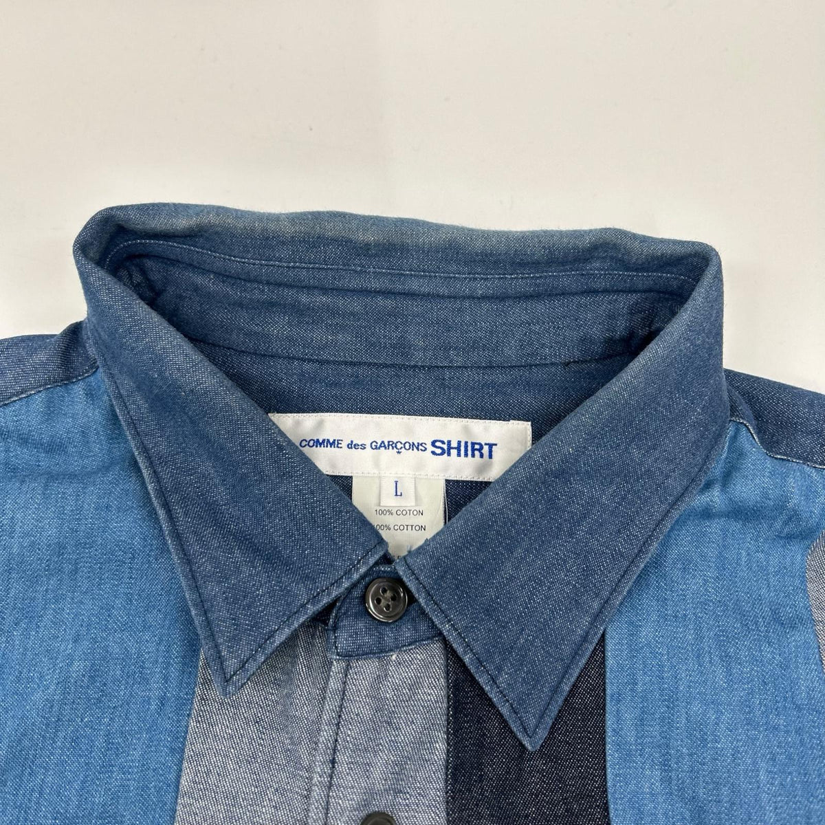 COMMEdesGARCONS SHIRT コムデギャルソンシャツ 21AW ブルー FH-B002 デニムパッチワークシャツ トップス