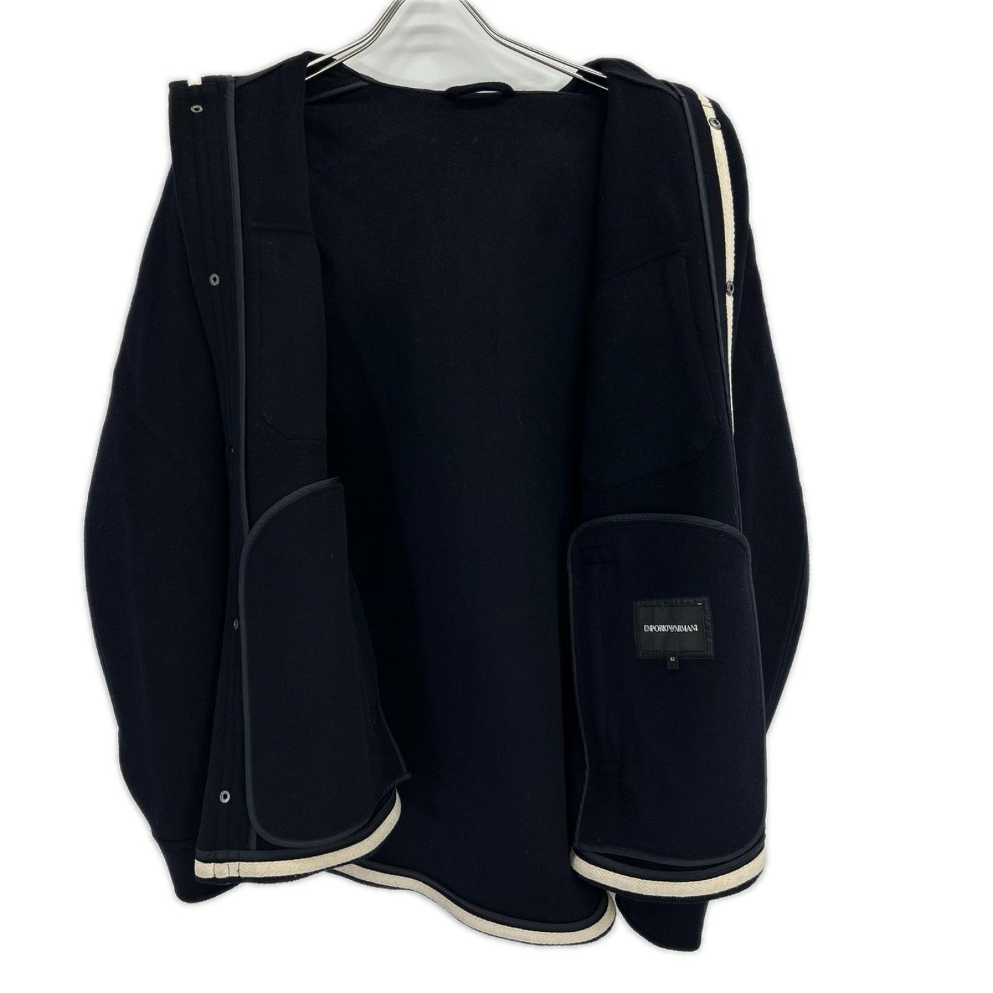 EMPORIOARMANI エンポリオアルマーニ ネイビー 6R1B94 フード付き ウールシャツジャケット ジャケット