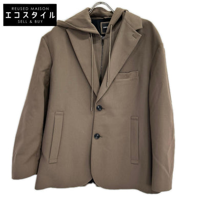 EMPORIOARMANI エンポリオアルマーニ ブラウン 6R1G73 フーデッド付き レイヤード テーラードジャケット ジャケット