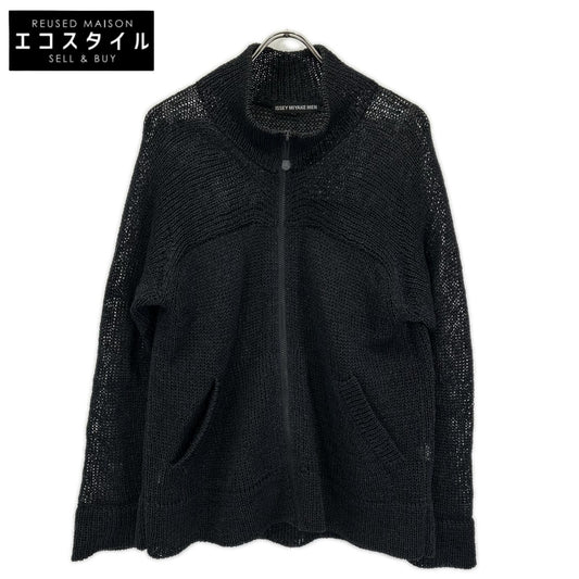ISSEY MIYAKE MEN イッセイミヤケメン 13SS ブラック ME31KO192 和紙 ジップアップニット トップス