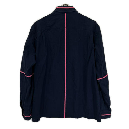 ISSEY MIYAKE MEN イッセイミヤケメン ME61FJ119 ネイビー×ピンク コットン 長袖シャツ トップス