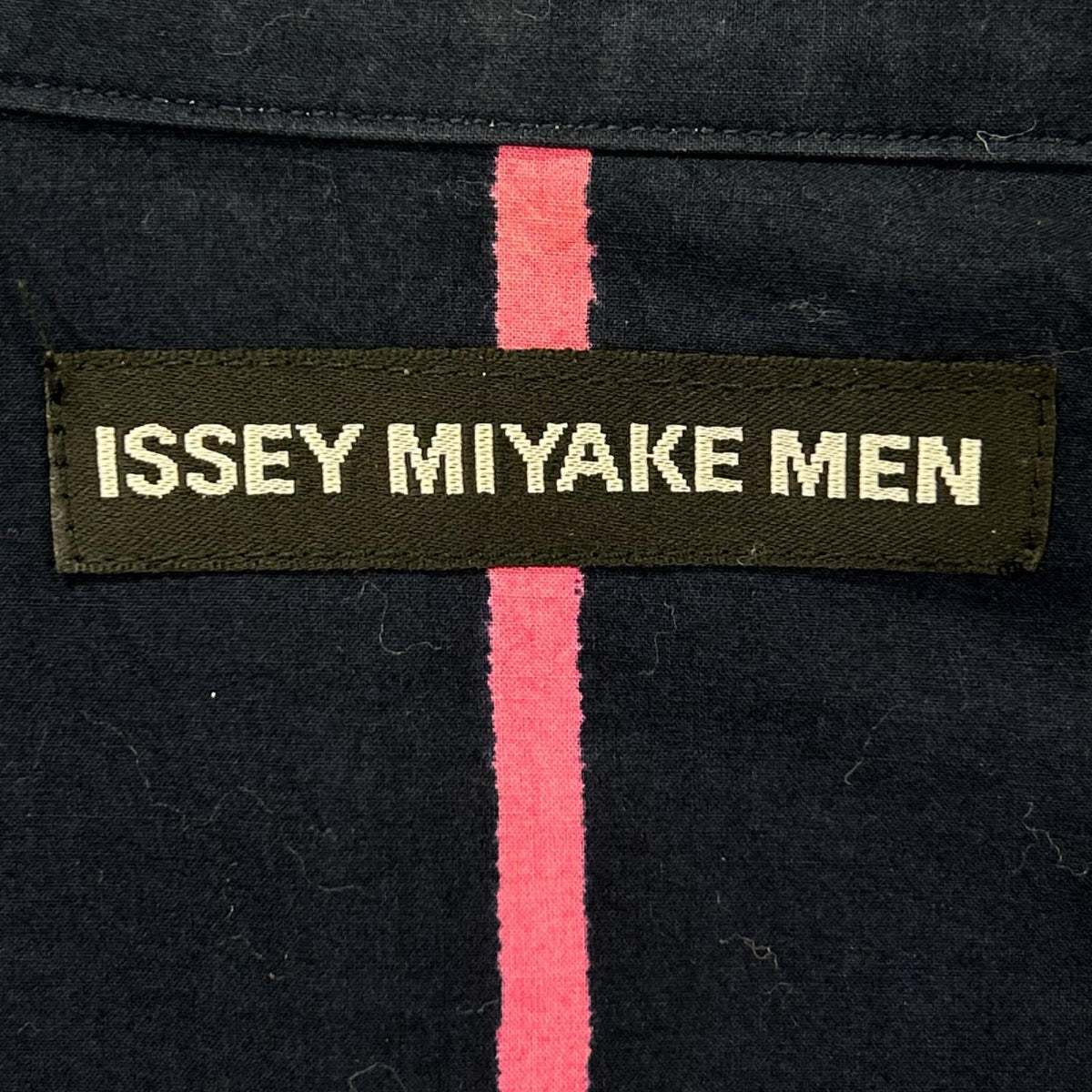 ISSEY MIYAKE MEN イッセイミヤケメン ME61FJ119 ネイビー×ピンク コットン 長袖シャツ トップス