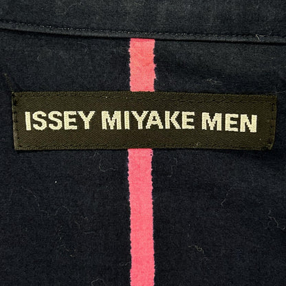 ISSEY MIYAKE MEN イッセイミヤケメン ME61FJ119 ネイビー×ピンク コットン 長袖シャツ トップス