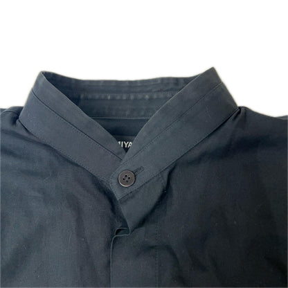 ISSEY MIYAKE MEN イッセイミヤケメン ME23FJ16 ブラック ノーカラー コットン 長袖シャツ トップス