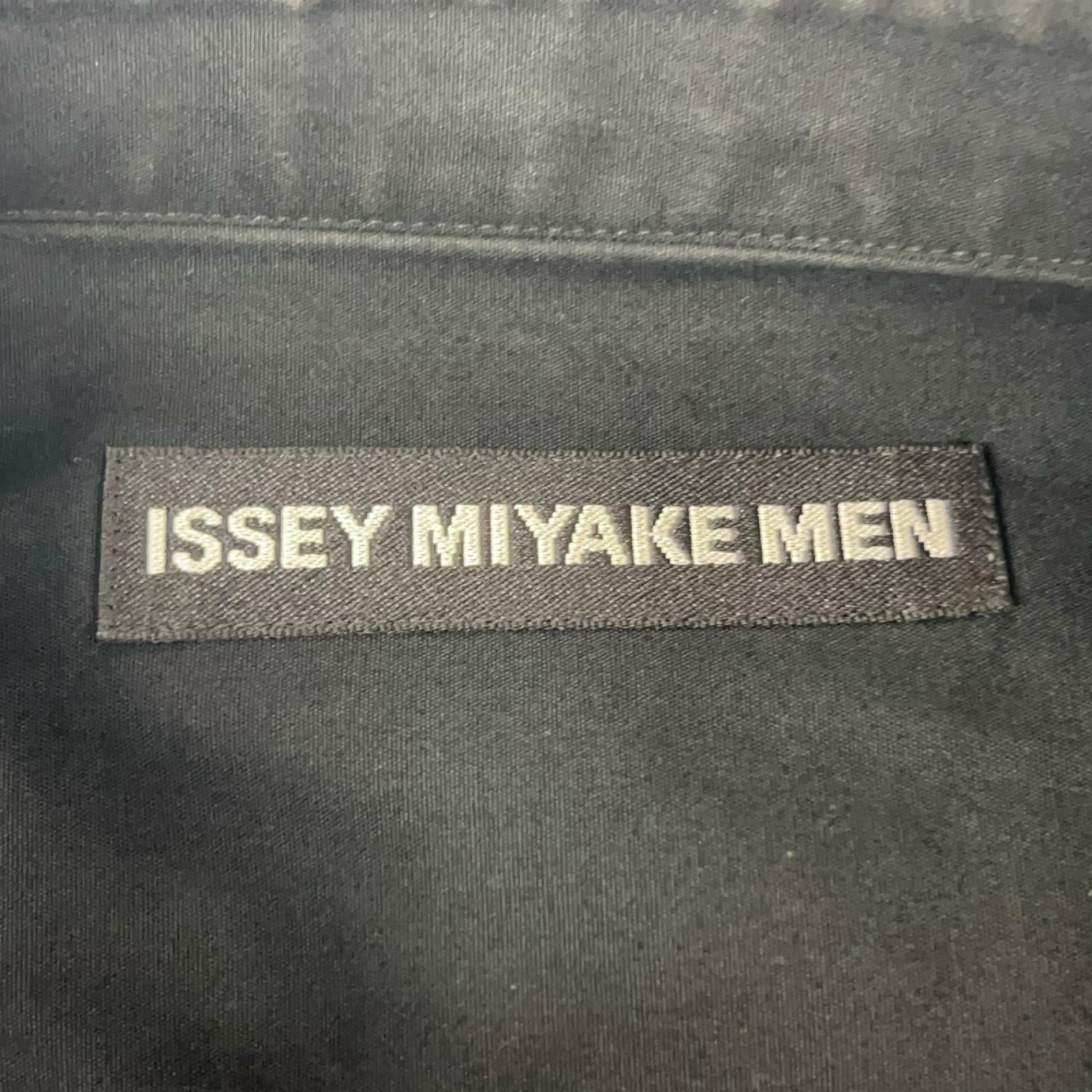 ISSEY MIYAKE MEN イッセイミヤケメン ME23FJ16 ブラック ノーカラー コットン 長袖シャツ トップス