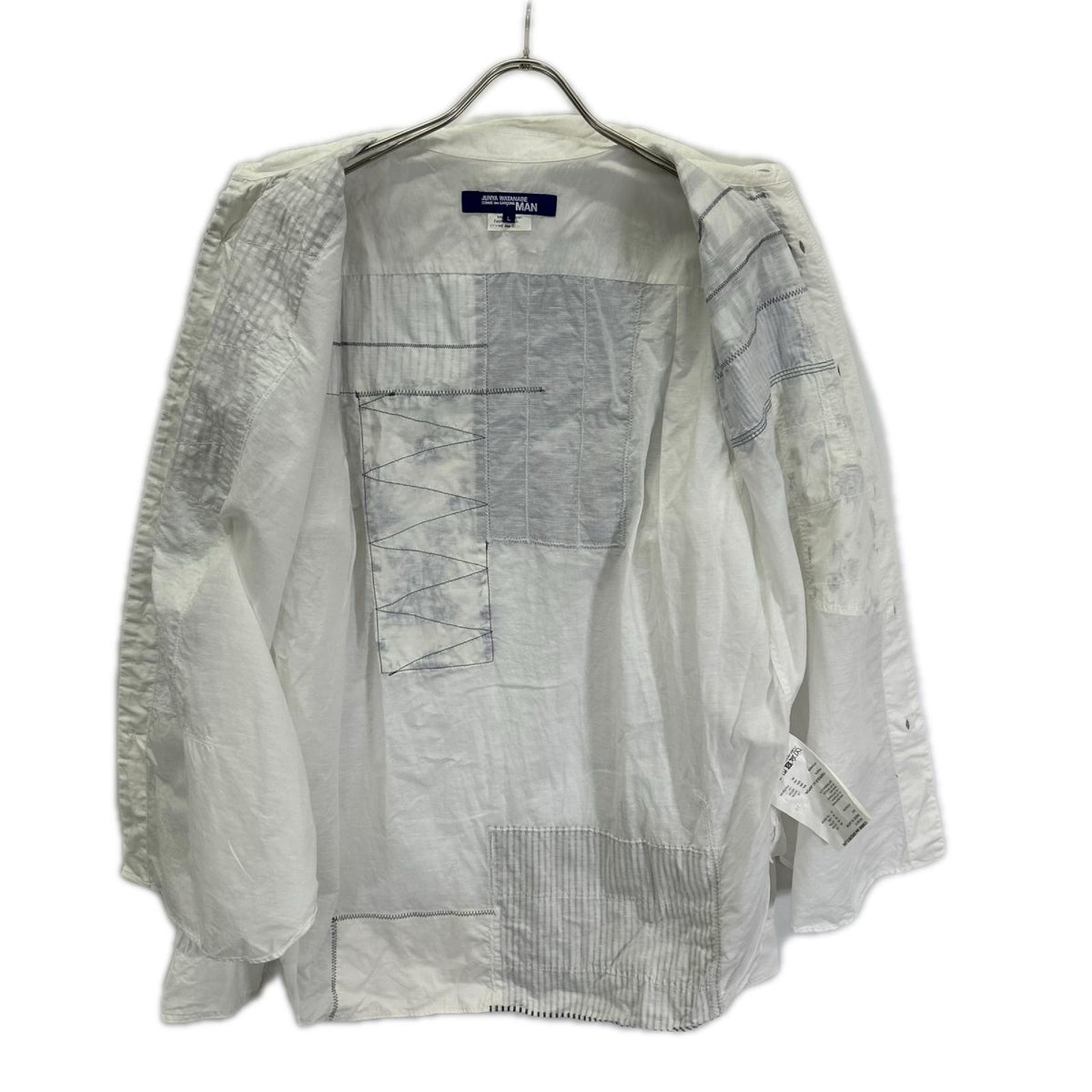 JUNYA WATANABE MAN ジュンヤワタナベマン 20SS WE-B010 ホワイト リネン混 パッチワークシャツ トップス