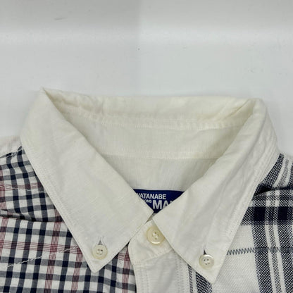 JUNYA WATANABE MAN ジュンヤワタナベマン 20SS WE-B010 ホワイト リネン混 パッチワークシャツ トップス