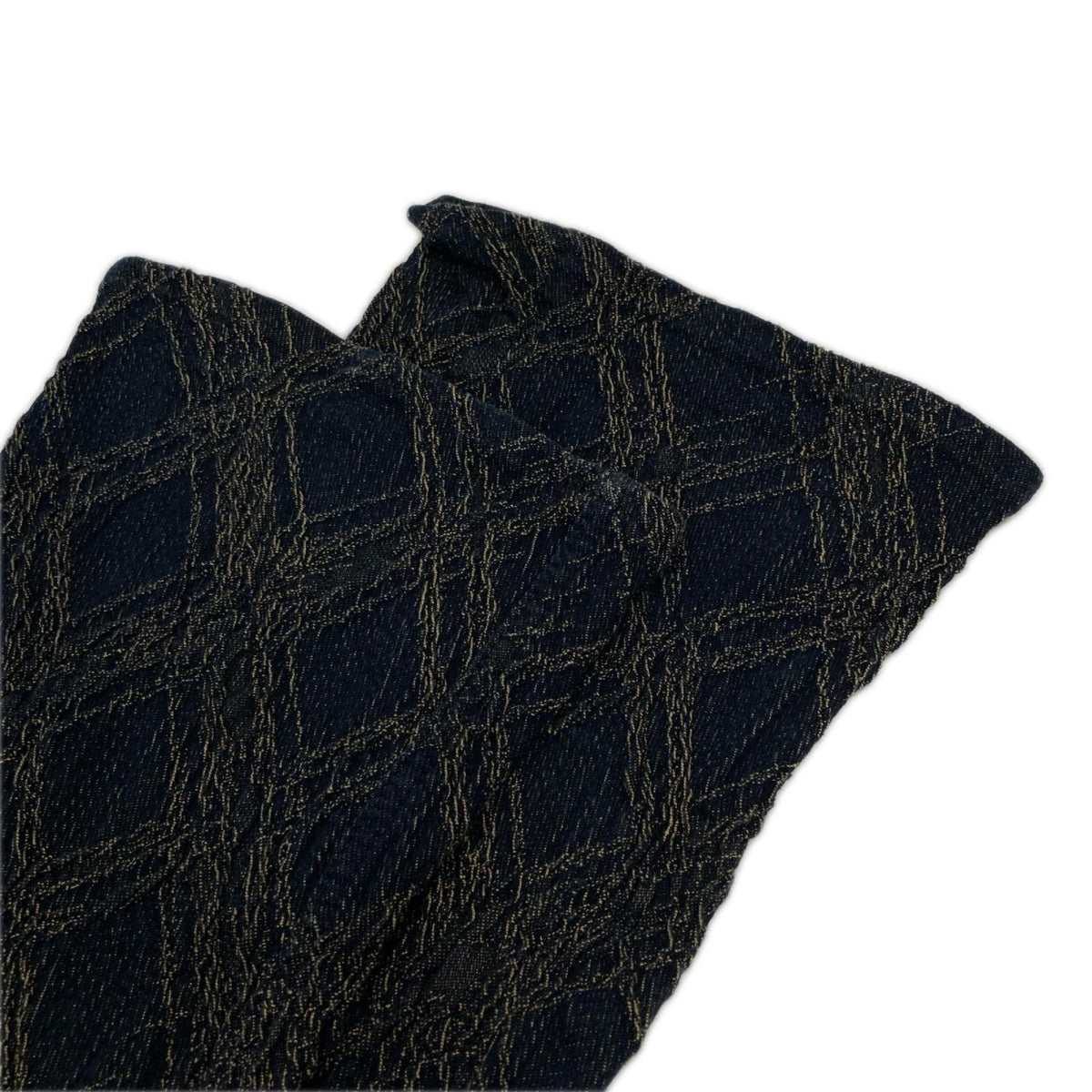 ISSEY MIYAKE MEN イッセイミヤケメン 12AW ME23FF174 ブルー グラフィックジャガード シワ加工 デニムパンツ ボトムス
