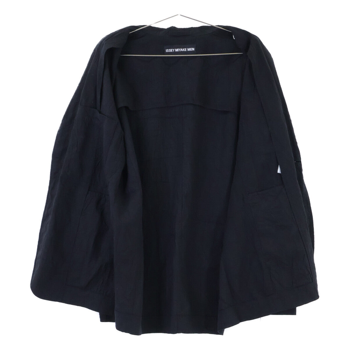ISSEY MIYAKE MEN イッセイミヤケメン 12AW ME21FU080 ブラック リネン シワ加工 テーラードジャケット ジャケット