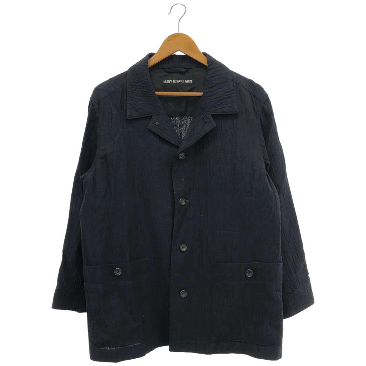 ISSEY MIYAKE MEN イッセイミヤケメン ME21FC071 ネイビー しわ加工 テーラードジャケット トップス