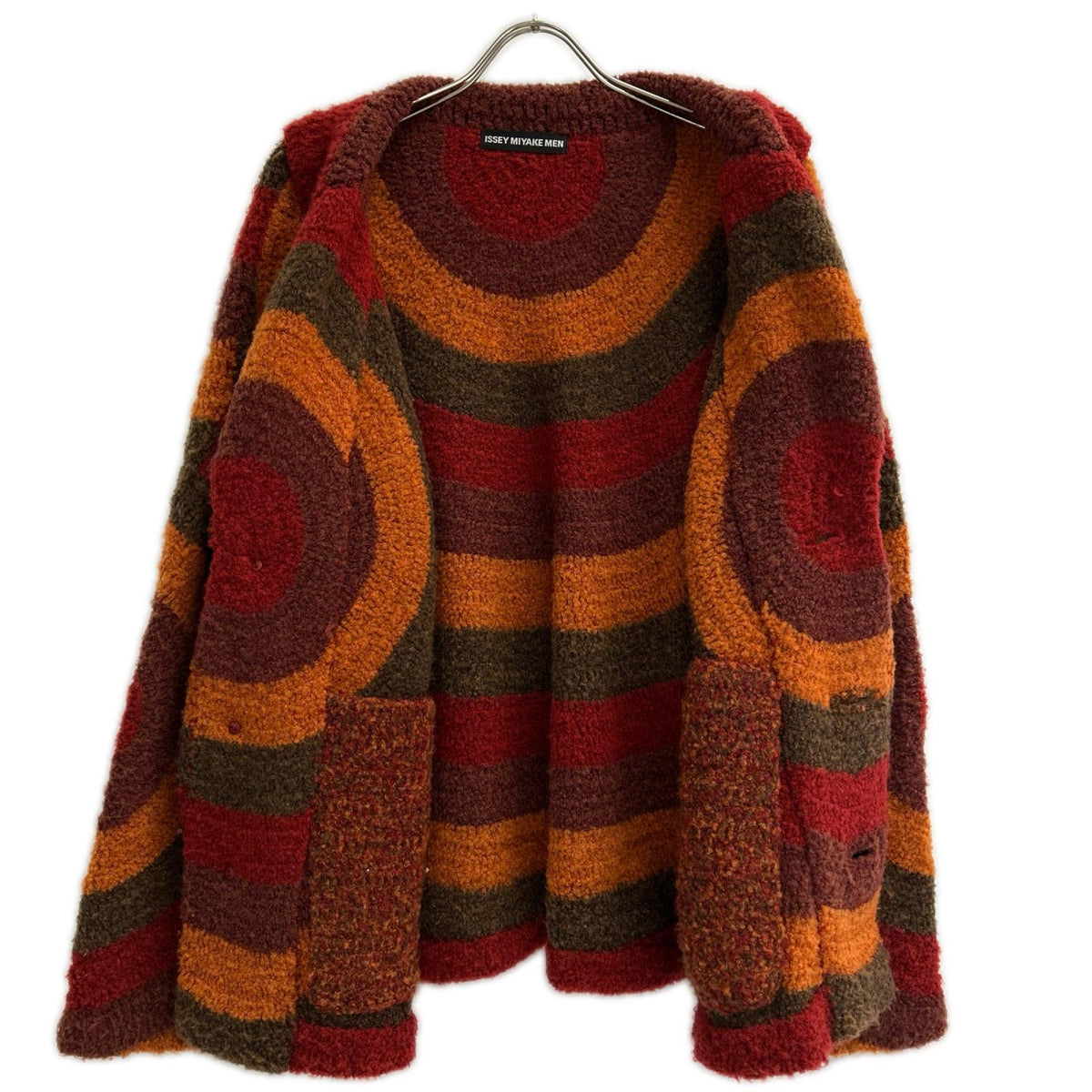 ISSEY MIYAKE MEN イッセイミヤケメン 12AW ME23KO008 オレンジ 総柄 ニットカーディガン トップス
