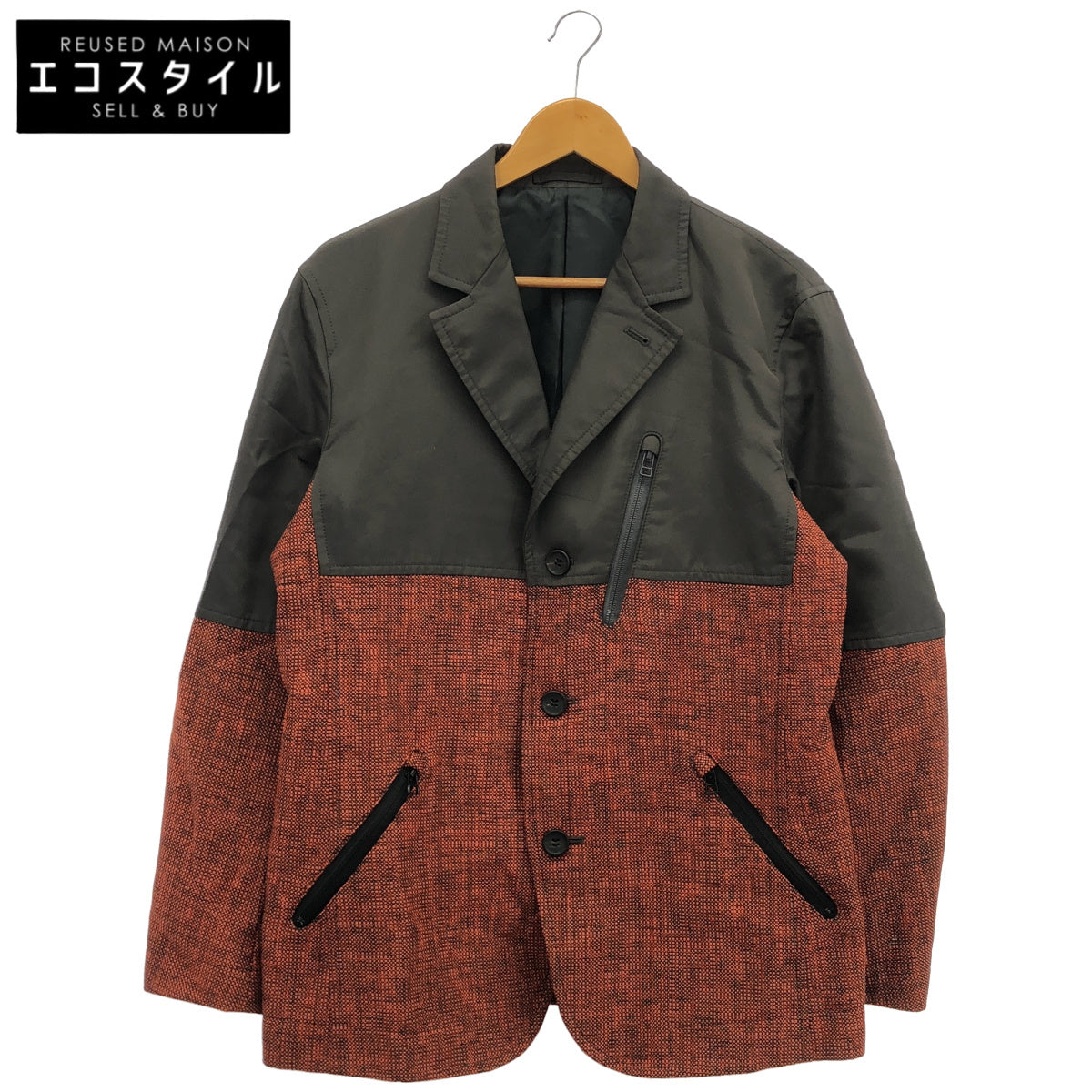 ISSEY MIYAKE MEN イッセイミヤケメン ME33FD120 オレンジ 切り替え テーラードジャケット トップス