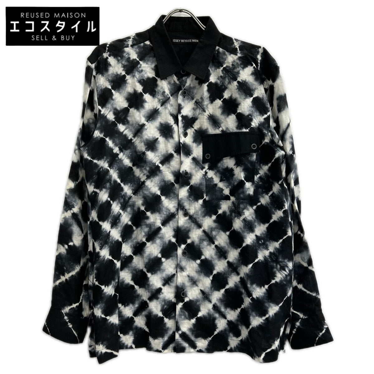 ISSEY MIYAKE MEN イッセイミヤケメン 99ss　ME91FJ115 ブラック 板染めポケットシャツ トップス