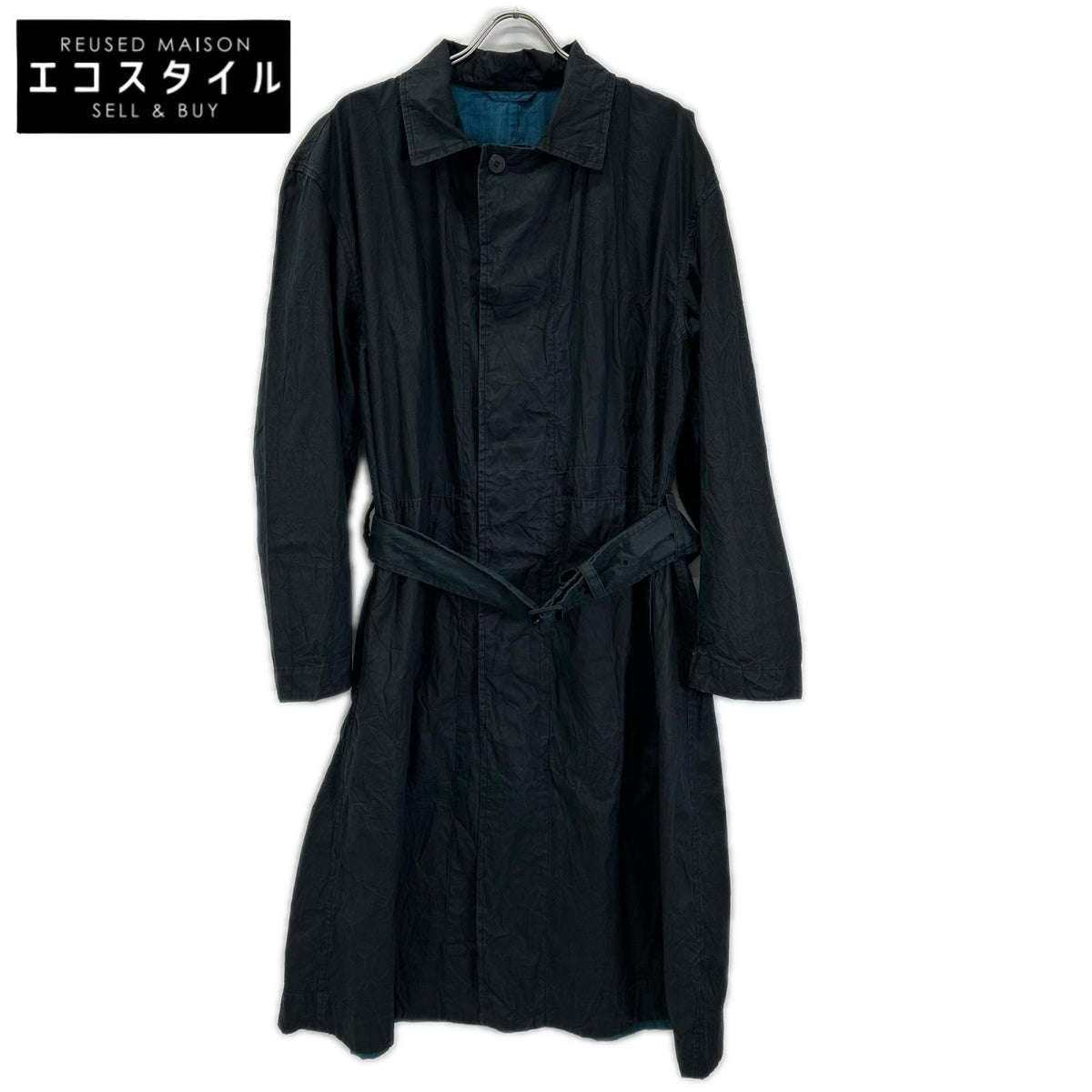 ISSEY MIYAKE MEN イッセイミヤケメン 14AW ME43FA044 ブラック×ブルー シワ加工 ジャケットコート コート