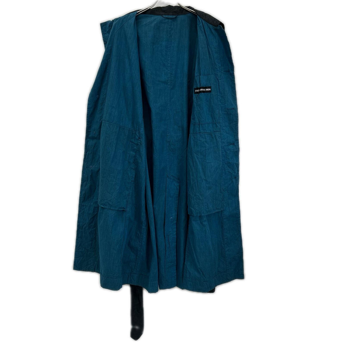 ISSEY MIYAKE MEN イッセイミヤケメン 14AW ME43FA044 ブラック×ブルー シワ加工 ジャケットコート コート