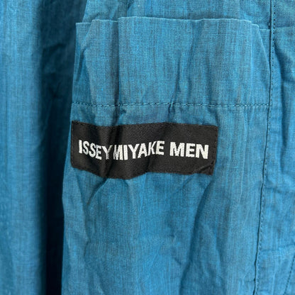 ISSEY MIYAKE MEN イッセイミヤケメン 14AW ME43FA044 ブラック×ブルー シワ加工 ジャケットコート コート