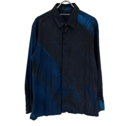 ISSEY MIYAKE MEN イッセイミヤケメン 19AW ブラック×ブルー ME93FJ137 総柄比翼シャツ トップス