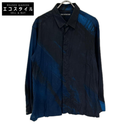 ISSEY MIYAKE MEN イッセイミヤケメン 19AW ブラック×ブルー ME93FJ137 総柄比翼シャツ トップス